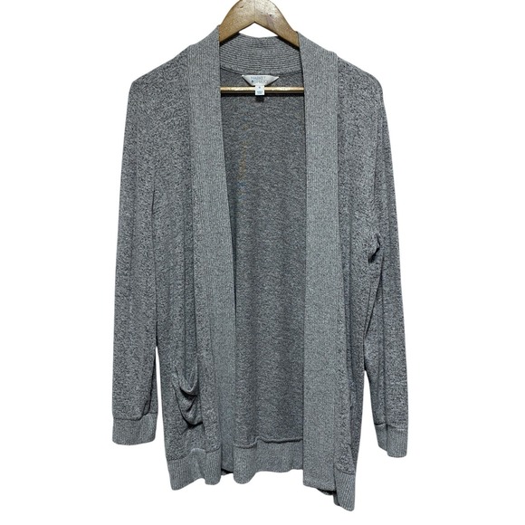 Market & Spruce Sweaters - Market Spruce Cardigan Womens XL Gray Heathered Super Soft Stretch Pockets Open